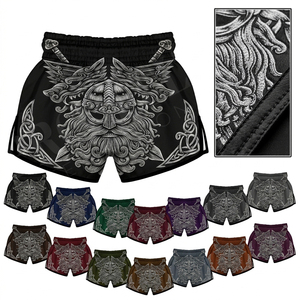 Shorts de Muay Thai personnalisés, imprimés, respirants, OEM ODM, en polyester, confortables, pour entraînement de combat MMA et boxe, pour hommes - Product Image 1
