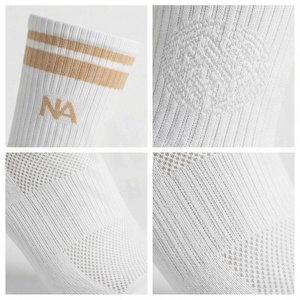 Chaussettes North Approach Crew, rayures blanches et dorées, coton respirant, chaussettes décontractées pour adultes, printemps - Product Image 4