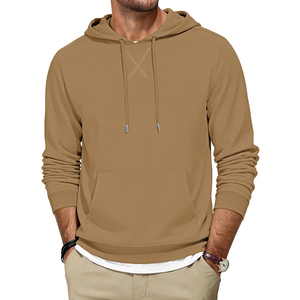 Sudadera con Capucha para Hombre, Color Sólido, Corte Regular, Algodón French Terry, Estilo Casual para Otoño, con Bolsillo Frontal y Capucha con Cordón Ajustable - Product Image 2