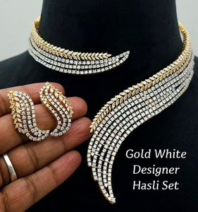 Conjunto de collar Hasli de diseño hermoso, calidad premium, de lujo, perfecto para fiestas, compromisos, regalo para ella. - Product Image 1