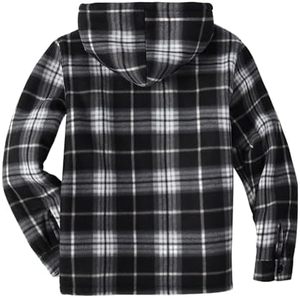 Sudadera con Capucha a Cuadros para Hombre al por Mayor, Chaqueta de Franela con Forro de Sherpa, Ajuste Regular, Sudadera Casual para Invierno con Diseño de Bolsillos - Product Image 2