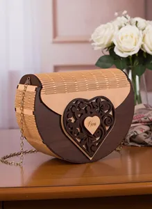 Natural Wooden Clutch <b>Purse</b> <b>Cheap</b> Rate Handmade Women Handbag for Party Wedding Celebration Use - Product Image 5