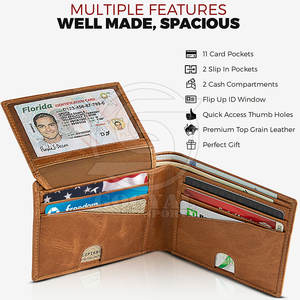 กระเป๋าสตางค์หนังแบบใหม่ขายดี น้ำหนักเบา กระเป๋าสตางค์หนังขนาดสั่งทำได้ - Product Image 3