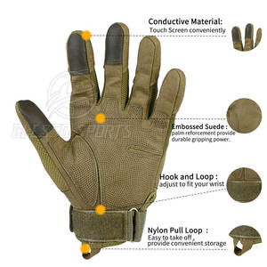 Gants de moto en cuir pour hommes, antidérapants, respirants, équipement de protection, gants de moto pour hommes - Product Image 3