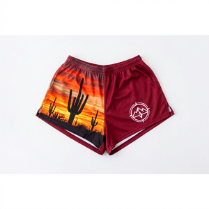 Pantalones Cortos Deportivos para Hombre con Estampado de Paisaje Desértico Personalizado, Secado Rápido, Poliéster, para Correr y Gimnasio, OEM, Fitness, Atlético - Product Image 5