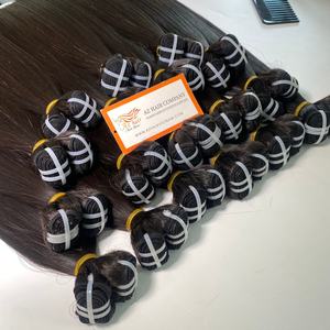 Extensiones de Cabello Humano en Bruto, Trama de Máquina de Ondas Rectas Sedosas Remy, Supergruesas, de Alta Calidad, 100%, Color Negro Natural Vietnamita, Grado 12A - Product Image 3