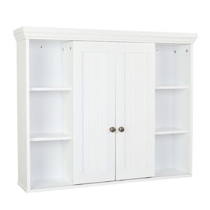Mobiletto da Bagno Moderno Bianco YJ a Doppia Anta, Spedizione Gratuita, Arredo per Camera da Letto e Cucina in Legno - Product Image 2