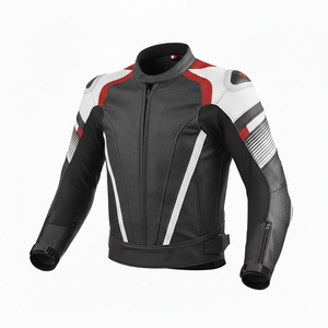 Chaqueta de Motociclismo de Cuero Impermeable Unisex de Talla Grande con Mangas Largas y Logotipo Delantero y Trasero, Ropa Deportiva para Todas las Estaciones - Product Image 1