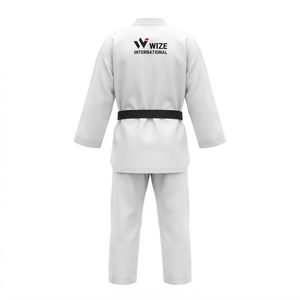 Uniforme de Taekwondo WIZE INTERNATIONAL, Dobok para Adultos Unisex, Blanco, Algodón Elástico, Secado Rápido, Ligero, Transpirable, Corte Regular - Product Image 2