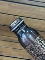 Bouteille d'eau classique en cuivre pur à 100 % NS OVERSEAS NS-CB-0327 |   Gourde gaufrée artisanale 1000 ml sans BPA et anti-fuite