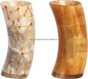 Jarra de cuerno de buey Natural hecha a mano de estilo vikingo, Natural copa de vino de cristal, vaso de chupito para vino Ale Mead con cuerno de búfalo - Product Image 1