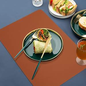 <b>Rectangle</b> Double-Sided Different Colors Leather <b>Placemats</b> with Logo Handmade Customization Eco-Friendly Adjustable Luxury Design - Product Image 3