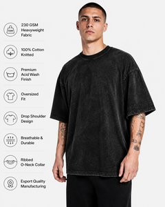 Camiseta de algodón 100% de 240 GSM de alta calidad, peso pesado, lavado efecto nieve, jersey grueso, del fabricante de Tiruppur, India - Product Image 5