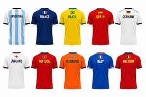 Camisetas de Fútbol Unisex de la Selección Nacional, Manga Corta, Corte Regular, Estilo Casual, Cuello Redondo, 100% Poliéster, Impresión Digital Frontal - Product Image 3