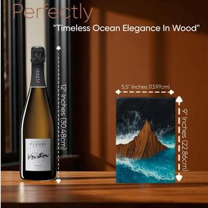 Urna funeraria de madera hecha a mano: Arte en resina de montaña y océano para cenizas humanas, tamaño mediano 9x5.5 pulgadas, caja para urna. - Product Image 3