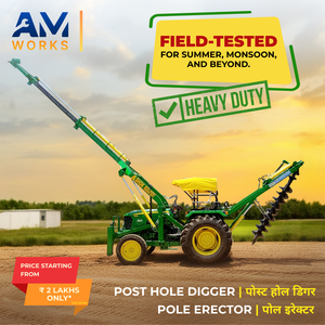 Accessoire de creusement de trous et de pose de poteaux pour tracteur John Deere, garantie 1 an - Product Image 1