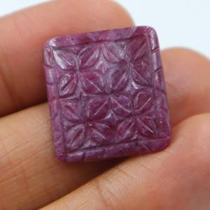 พลอยทับทิมแดงธรรมชาติแกะสลักทรงคาโบชอง พลอยทับทิมแกะสลักขัดเรียบ ขายส่งจากผู้ผลิตสำหรับอัญมณีทำเครื่องประดับ - Product Image 2