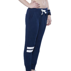 Pantalon cargo long en maille bleu marine tendance pour femme, respirant, avec cordon de serrage à nœud, style printemps - Product Image 3