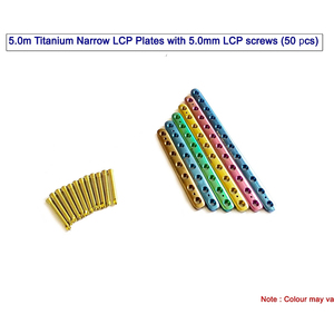 ชุดแผ่นไทเทเนียม LCP ขนาด 5.0 มม. แบบแคบ 6 ชิ้น พร้อมสกรู 50 ตัว สำหรับฝังในสัตว์ - Product Image 2