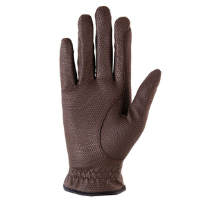 Gants d'équitation en cuir synthétique texturé antidérapant – Gants de mode respirants marron à grain de pierre avec crochet réglable - Product Image 2