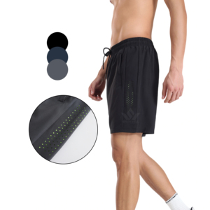 Shorts de bain pour homme en polyester, séchage rapide, légers, tissés, avec cordon de serrage et taille élastique, pour l'été et la plage - Product Image 3