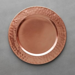 Plateau de service en cuivre martelé de style vintage, finition laiton faite à la main, plat décoratif pour la décoration de la table de salle à manger et de la cuisine - Product Image 4