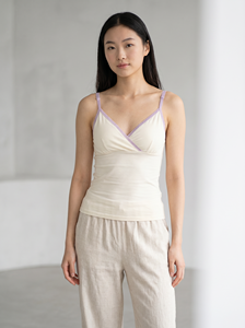 Camisola de Maternidad y Lactancia Bmama Morada, Top de Tirantes Ajustables para Dormir Durante el Embarazo, Venta al Por Mayor - Product Image 3