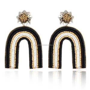 Pendientes de Aro con Cuentas Estilo Boho Maraca, Coloridos, Hechos a Mano, Lindos, para Festivales y Fiestas, Joyería Unisex, Accesorio de Moda - Product Image 3