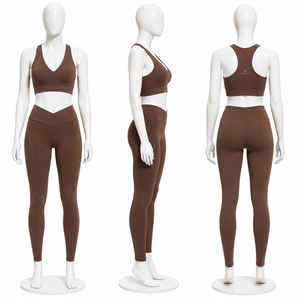 Conjunto de Yoga para Mujer con Paneles en Contraste, Leggings de Cintura Alta, Sujetador Deportivo, Ropa Deportiva para Gimnasio y Entrenamiento - Product Image 6