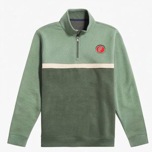 Soft Stretch Knit Long Sleeve Men <b>Quarter</b> <b>Zip</b> <b>Sweater</b> 100% Cotton Warm Casual Winter Everyday Wear Breathable Comfortable Fit - Product Image 1