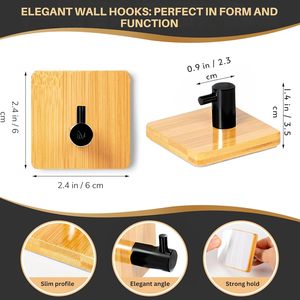 Wooden <b>Bathroom</b> and Kitchen Self Adhesive Hooks for Wall Heavy Duty Home Decor Items Essential <b>Bathroom</b> <b>Accessories</b> for Gift - Product Image 3