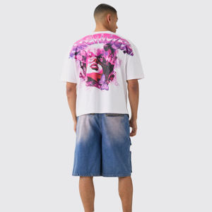 Camisetas de Estilo Urbano con Diseño Personalizado al por Mayor, Extra Grandes, 100% Algodón, Transpirables, con Impresión Digital para Hombre - Product Image 2