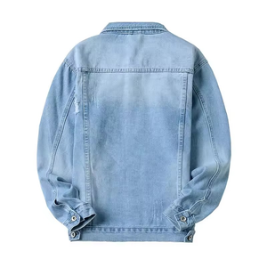 Veste de travail en jean rétro européenne et américaine, délavée, épaisse, tendance streetwear, pour hommes, style urbain - Product Image 4