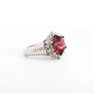 Vintage Women's Alloy 925 <b>Silver</b> Plated Diamond Square Cut Prong Setting Engagement Gemstone IGI Certified January Birthstone - Product Image 1
