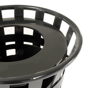 Hot Bán Thương Mại Đường Phố Kim Loại Thép Vòng Tái Chế Thùng Rác Bin 140 Lít Thùng Rác Có Thể 38gal Màu Đen Chất Thải Bin Ngoài Trời Thùng Rác Có Thể - Product Image 6