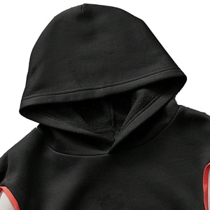 Pull à capuche streetwear d'hiver personnalisé 100% coton, broderie en chenille épaisse, imprimé floqué uni vintage vieilli et délavé - Product Image 3