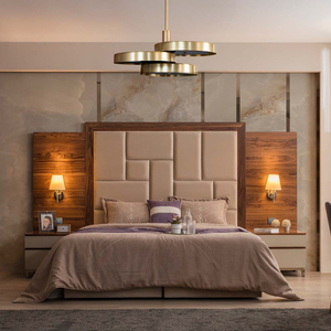 Modern Hotel Bedroom Set King Size Solid Wood Mahogany Contemporary Design Durable Furniture for Commercial & Apartment Use - Product Image 5