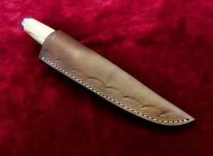 Cuchillo de Caza Hecho a Mano con Mango de Madera, Hoja de Acero Inoxidable con Punta Caída de 0.6mm de Grosor, Borde Recto, Hoja Única - Product Image 5
