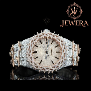 Reloj de Lujo Mossinate de Acero Inoxidable con Diamantes y Movimiento de Cuarzo Duradero, un Elegante Reloj para Ocasiones Especiales y Uso Diario - Product Image 1