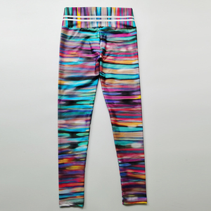 High Waist Full Length <b>Leggings</b> With Abstract <b>Print</b> Four-Way Stretch Spandex Polyester Women Yoga Activewear - Product Image 3