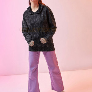 Wholesale Women Acid <b>Wash</b> Knitted Casual Winter Hoodies Quick Dry Anti-Wrinkle Long Sleeves Customizable - Product Image 1