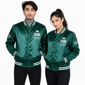 Chaquetas Varsity de Satén de Poliéster con Estampado Foil Lavado, Tallas Grandes, Diseño Personalizado, Colección Love Story 2027 - Product Image 4