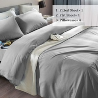 Ensemble de draps de lit respirants personnalisés en 4 pièces, tissu ultra doux lavable en machine pour la chambre à coucher
