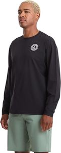 Camiseta de Natación de Manga Larga para Hombre, Color Negro Sólido, 100% Poliéster, Secado Rápido, Logotipo Frontal - Product Image 2