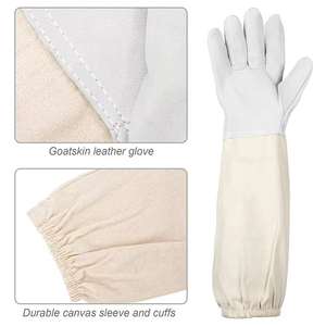 Gants d'apiculture longueur poignet, en coton avec revers en maille, style uni élastique, gants ergonomiques pour l'apiculture - Product Image 6