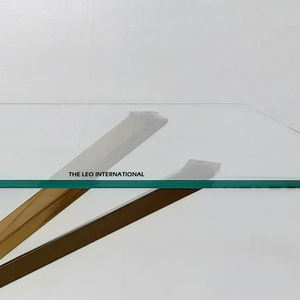 Accessoires de mobilier rectangulaires en acier inoxydable et verre transparent pour salon, salle de séjour et balcon - Product Image 4