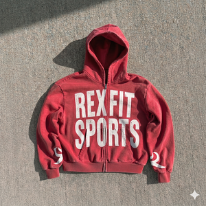 Sweat à capuche zippé pour homme, 500 g/m², coupe oversize et carrée, avec logo personnalisé, effet délavé à l'acide, patchs usés et appliques brodées - Product Image 6
