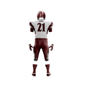 Unisex American Football Jersey Set Custom White Maroon 21 Sublimated Moisture Wicking Four-Way Stretch Athletic Fit Short - Product Image 3
