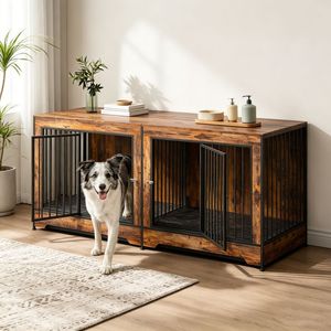 Cuccia Moderna per Cani da Esterno Impermeabile con Divisorio Regolabile per Razze Piccole e Medie - Product Image 1