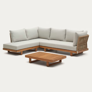 Modern Design Patio Furniture <b>Sofa</b> Set With Teak Wooden Frame <b>Material</b> for Home Furniture Decoration and Garden Furniture - Product Image 2